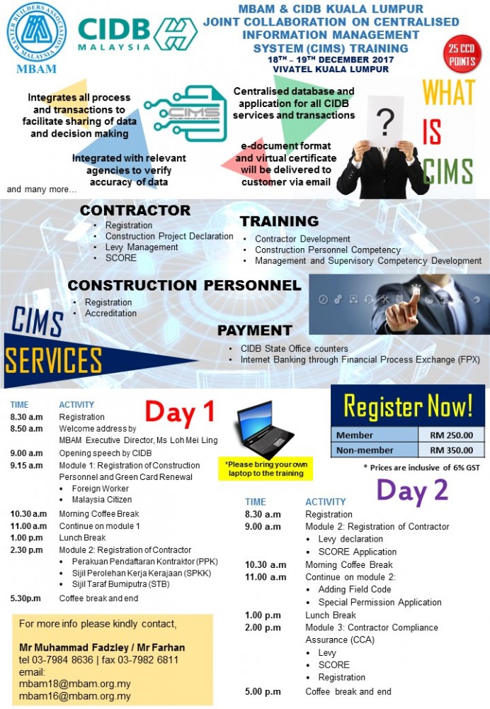 CIDB-MBAM CIMS System Training_181217