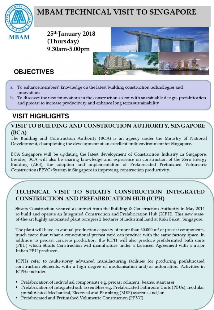 MBAM TECHNICAL VISIT TO SINGAPORE – BCA & ICPH