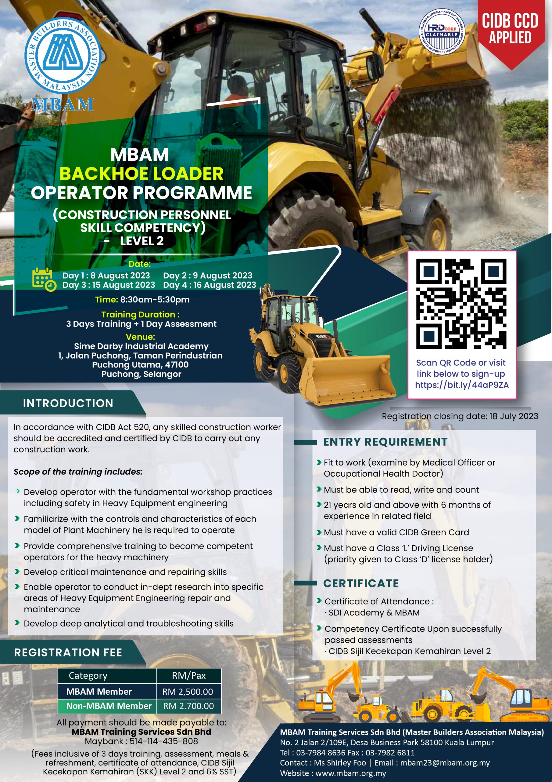 HYDRAULIC EXCAVATOR AND BACKHOE LOADER OPERATOR PROGRAMME